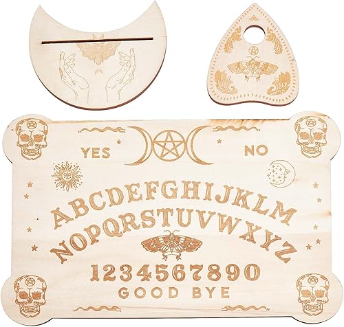 CREATCABIN Tablero de madera para péndulo, tablero de tarot, kit de soporte de cartas de madera con plancha y radiestesia, mensaje metafísico de