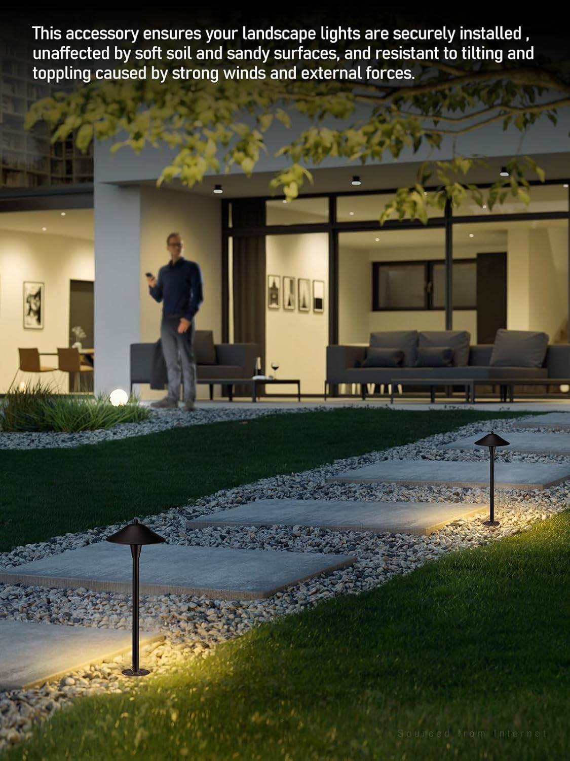 LEONLITE 3-Tier Cast Brass Pagoda Path Light Bundle Low Voltage Landscape Path Light Stability Plate, 4 Pack 12V Low Voltage Pathway Light & 6 Pack 1/2" NPT Thread, Aluminum, for Landscape Path Light