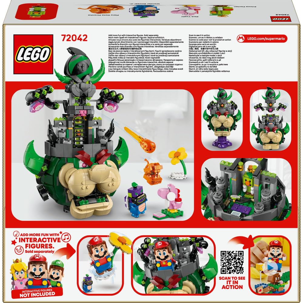 LEGO Super Mario Prince Florian i Castle Bowser 72042 | Zamek Bowsera, zestaw klocków dla dzieci, prezent dla fana Mario, interaktywna zabawka dla 9-latka, 1251 elementów