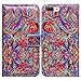 Bcov iPhone 8 Plus Case,iPhone 7 Plus Case, Bright Paisley Pattern Wallet Flip Leather Cover Case with Credit Card Slot ID Card Holder Kickstand for iPhone 8+/iPhone 7+