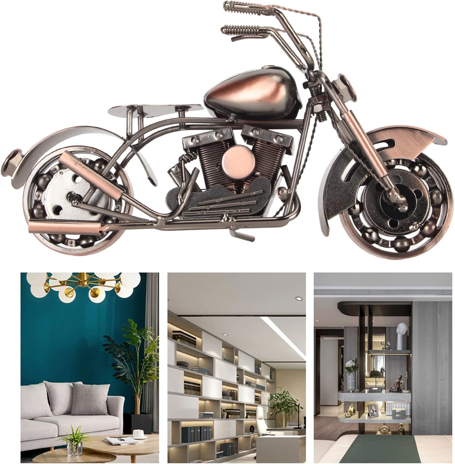Retro Metal Art Motorcycle Model Metal Moto Collection Simple Modern Home Decor Ornaments for Motorcycle Lovers Christmas Birthday Gifts