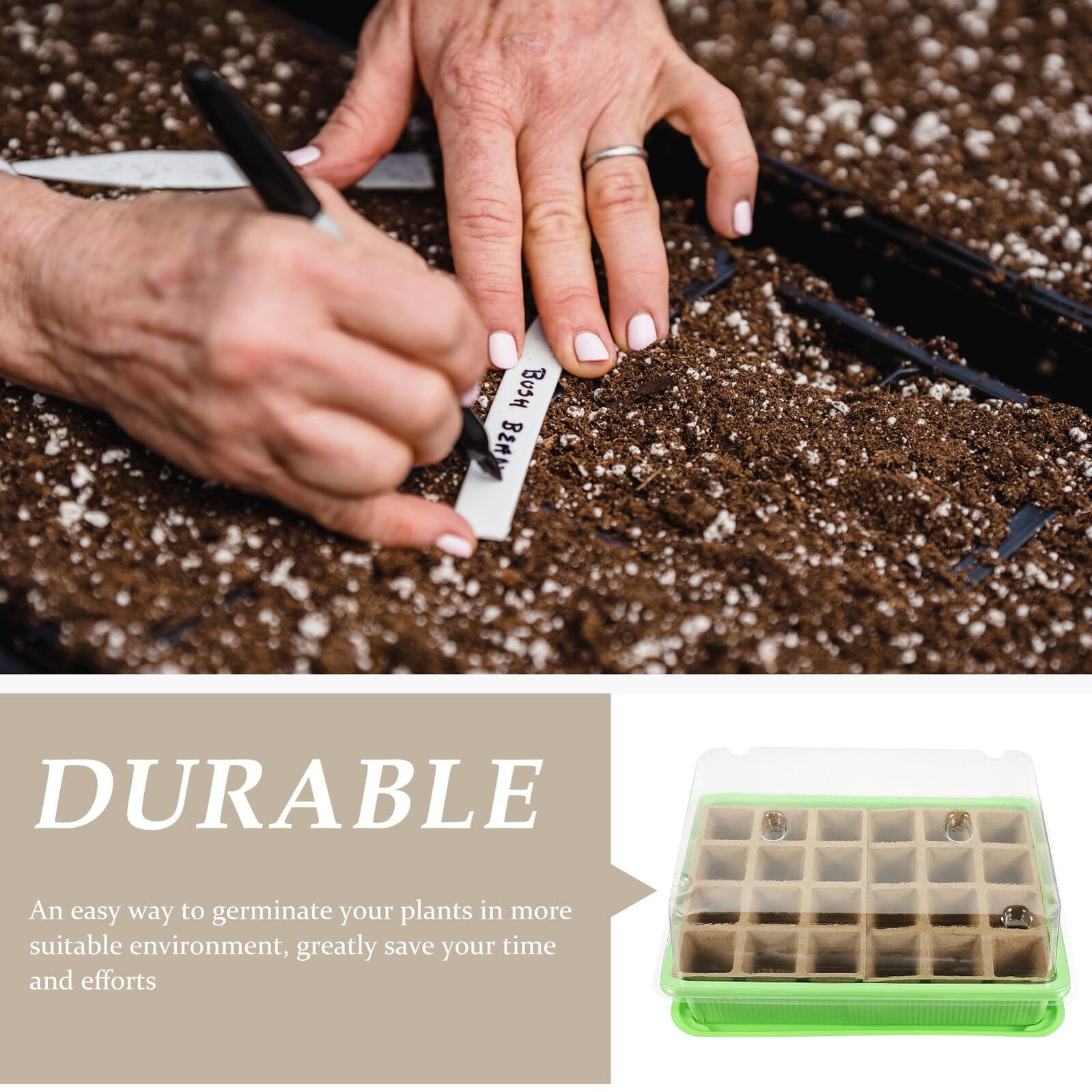 2 Ensembles Plateaux de Germination pour Semis Cases et Cases Bacs de Culture pour Démarrage de Graines Germoirs pour Plantes Intérieur et Extérieur Plateau de Plantation et Lisse