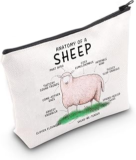 CMNIM Sheep Lover Gifts Anatomy of A Sheep Makeup Bag Lamb Gifts Sheep Themed Animal Lover Zipper Pouch Travel Toiletry Bags (Anatomy of A Sheep MB)