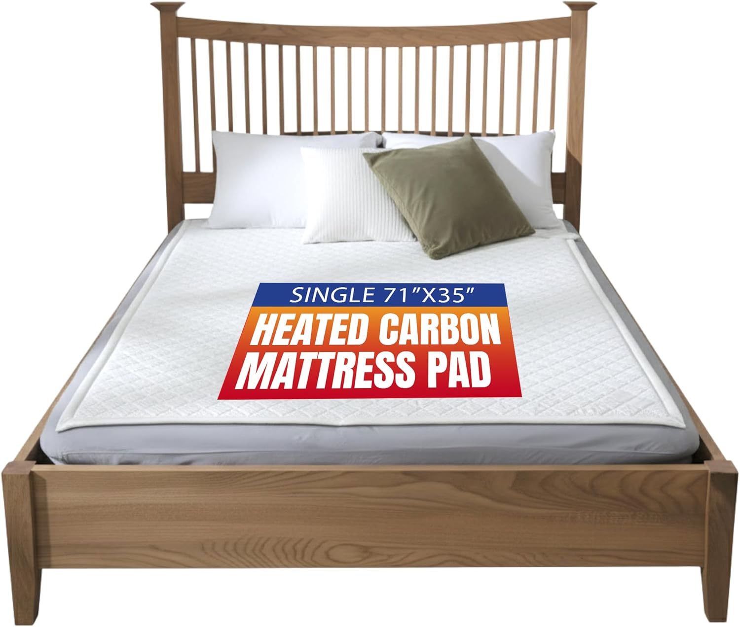 Heated Mattress Pad – Bed Warmer with 5 Heat Settings, 15-Hour Auto Shut-Off,Tencel & Microfiber, Anti-Radiation, Waterproof, Machine Washable, Single Controller, UL Listed, Twin, Single
