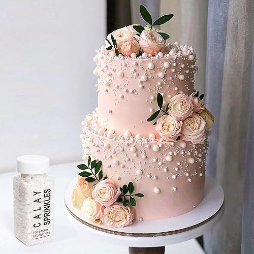 Miniatura 4 de Confeti comestible de azúcar perla blanca 120g 4.2oz para hornear, confeti para pasteles, cupcakes, coberturas de helado, decoración de galletas,