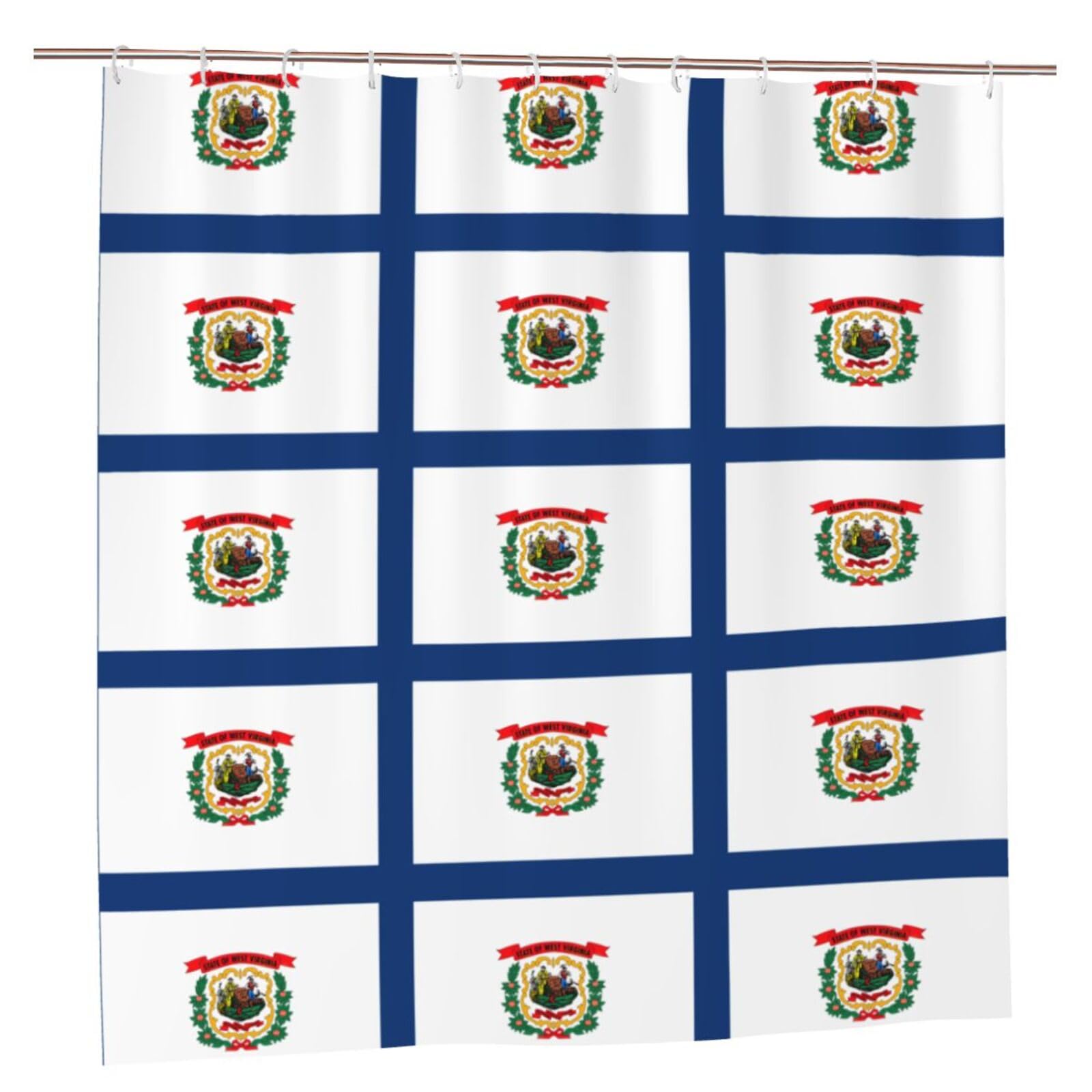 Rideau de douche drapeau de Virginie-Occidentale pour salle de bain