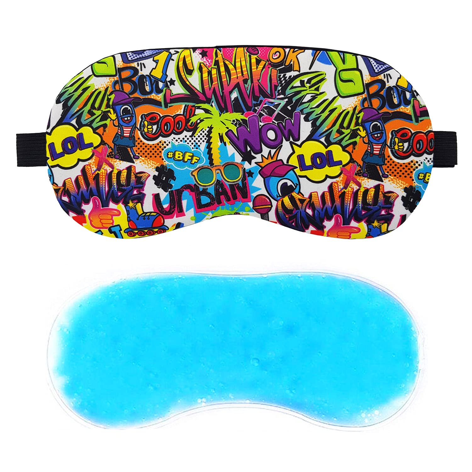 Jenna Cotton, Print Cute Sleeping Eye Shade Mask Cover For Insomnia, Meditation, Puffy Eyes And Dark Circles With Gel (Multi)