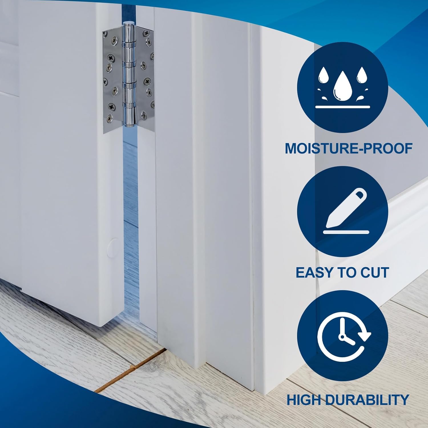 Pine Wood Door Frame Rot Repair Kit, 4-9/16" W X 12" L All-in-One Exterior Door Jamb Reinforcement Kit for Inward-Opening Doors & Window Sills, Durable Wetproof Paint, DIY Friendly