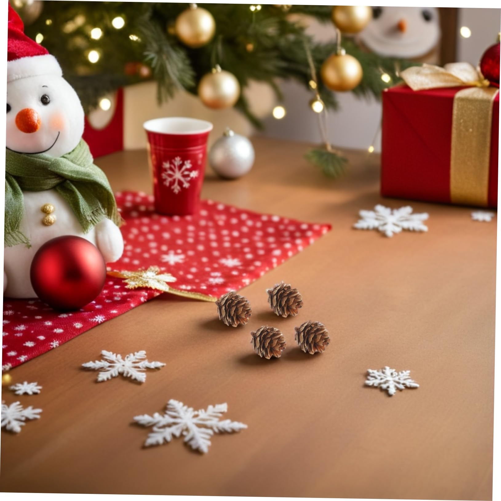GLEAVI Kleiner Kiefernzapfen Weihnachtszapfen aus Kiefernzapfen mit Rustikalem Design Wiederverwendbar für Wohnzimmer und Innenräume als Hängende Dekoration