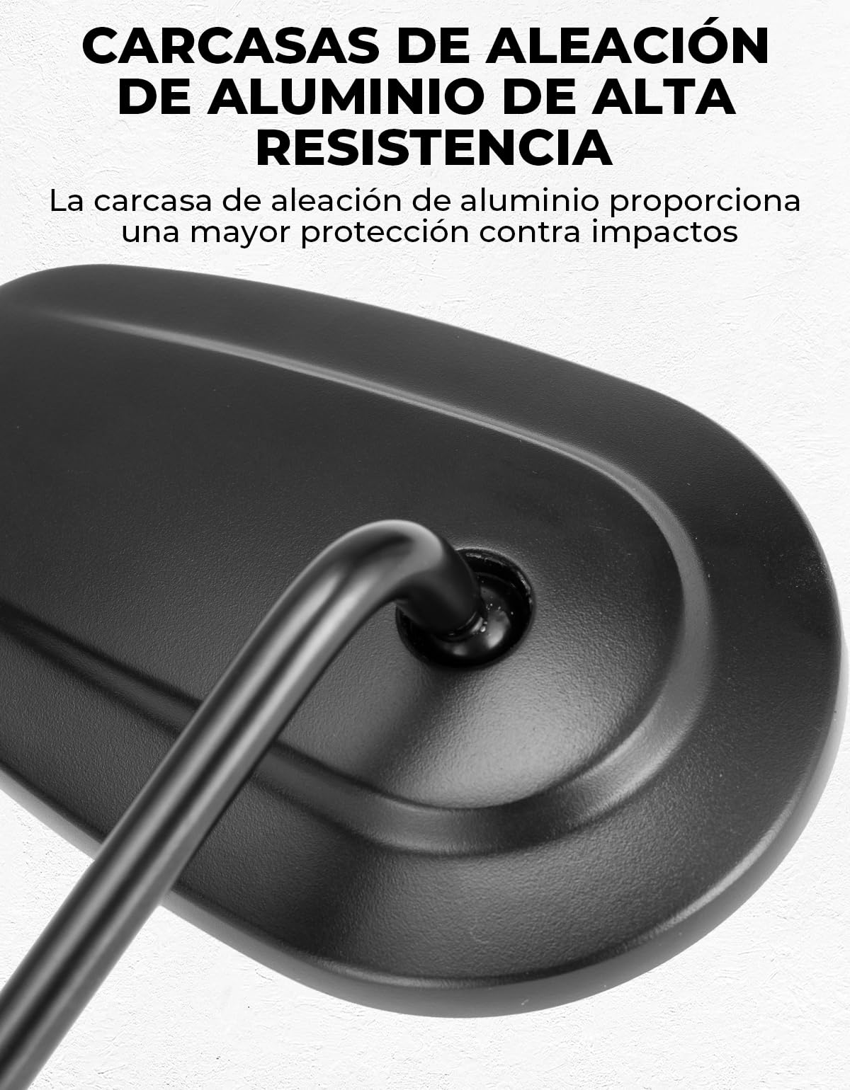 KEMIMOTO Retrovisores Moto, Fabricados en Aleación de Aluminio, Universales Espejos Motocicleta M10, Ajustables 360°, Amplia Área de Visión, para la Mayoría de Motos