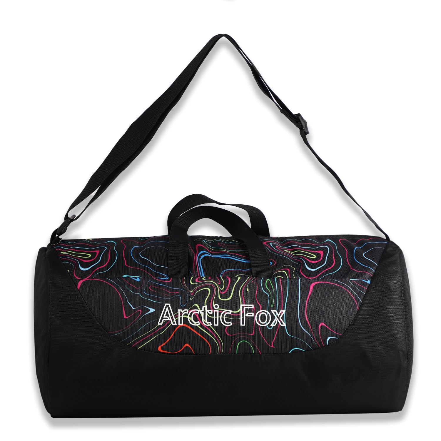 E Barrel Lines Black Duffel Bag-image-5