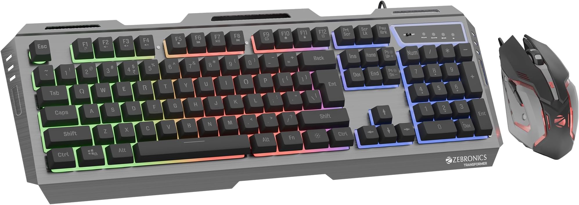 Zebronics Zeb-Transformer Gaming Keyboard and Mouse Combo (USB, Braided Cable)