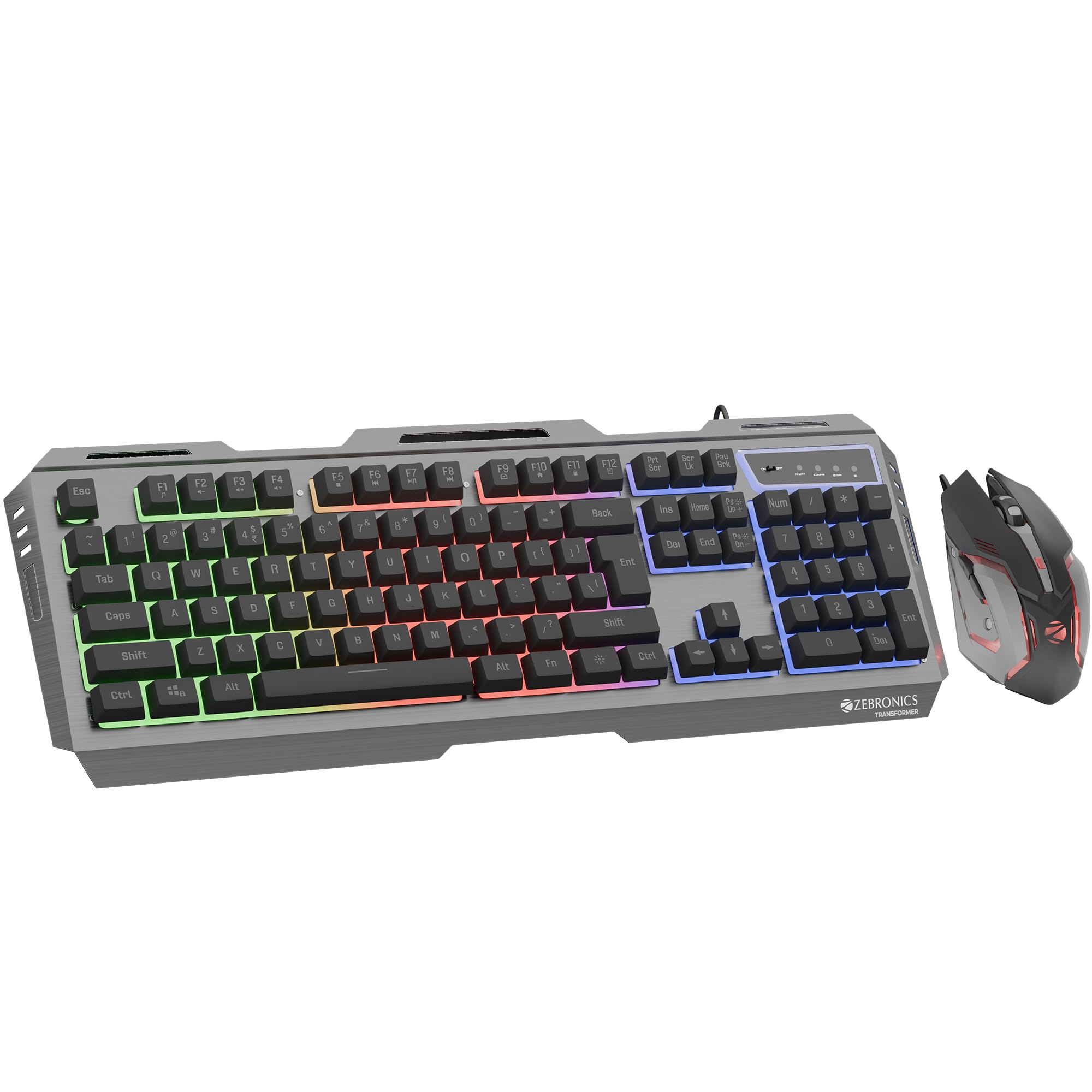 Zebronics Transformer Gaming Keyboard and Mouse Combo,Braided Cable,Durable Al body,Multimedia keys and Gaming Mouse with 6 Buttons, Multi-Color LED Lights, High-Resolution Sensor with 3200 DPI(Black)-image-29