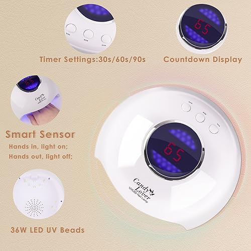 Miniatura 8 de Candy Lover - juego de esmaltes de gel con lámpara de 36W 035 oz de colores macarrones con capa superior mate UVLED juego de esmaltes de uñas con