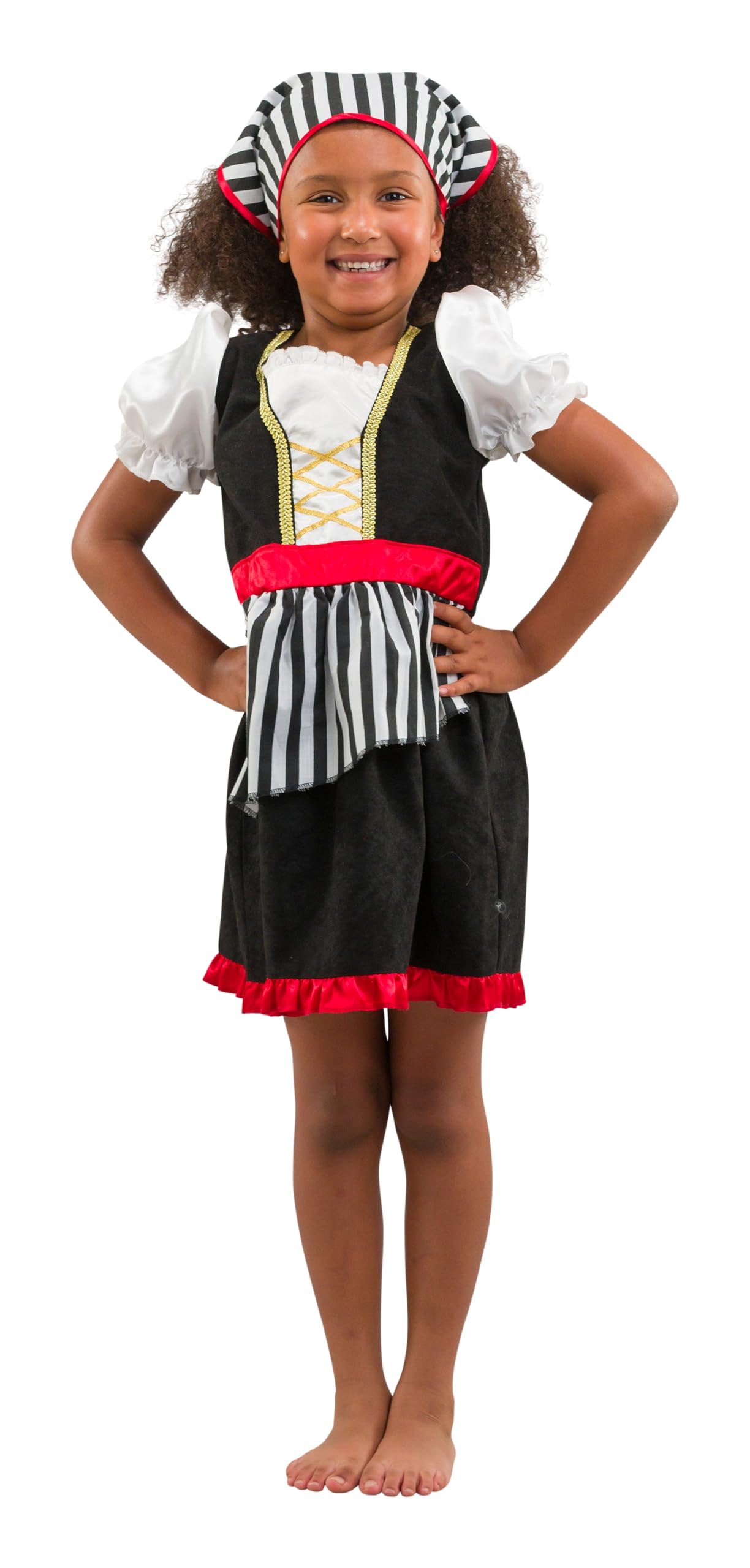 PRETEND TO BEE Deluxe Pirate Girl Fancy Dress Costume for Kids, Multicoloured, 2-3 Years
