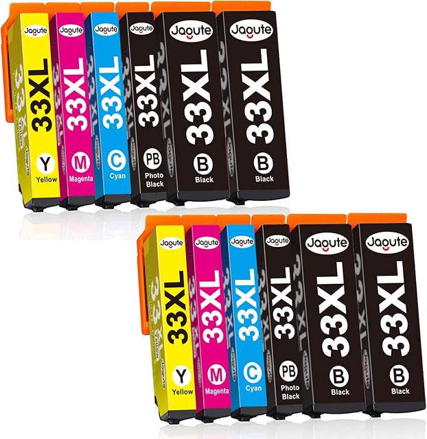 33XL Ink Replacement for Epson 33XL 33 XL Ink Cartridge Compatible with Epson Expression Premium XP530 XP540 XP630 XP635 XP640 XP645 XP830 XP900 XP7100 XP-530 XP-640 XP-830 XP-900 XP-7100 Multipack