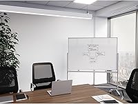Vista 7 de WorkPro Caballete magnético móvil de doble cara para pizarra blanca, 72 x 48 pulgadas, marco de aluminio con acabado plateado