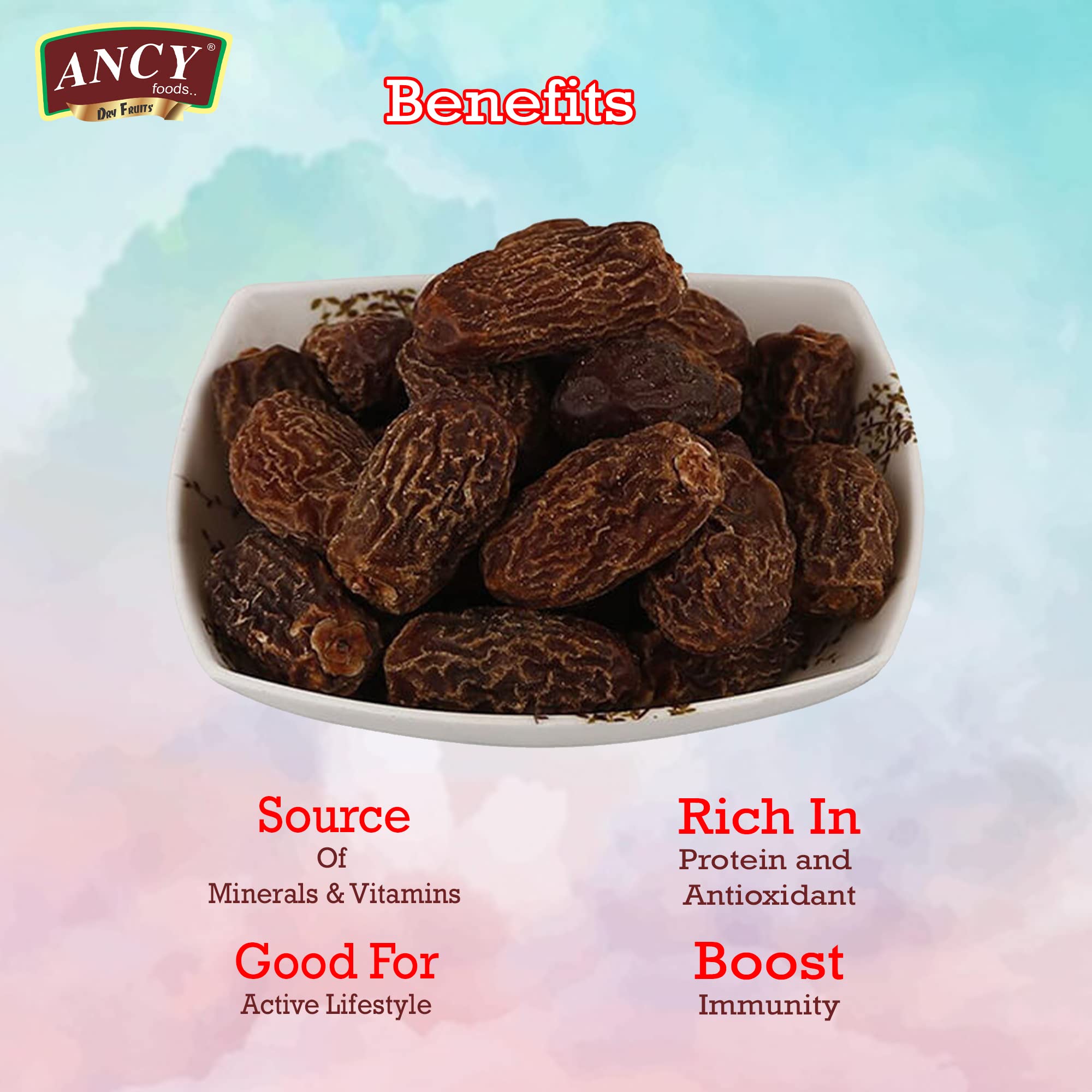 Ancy Dry Fruit Mall Red Dry Dates/ Lal Sukha Khajoor, 4 X 250 Grams 3