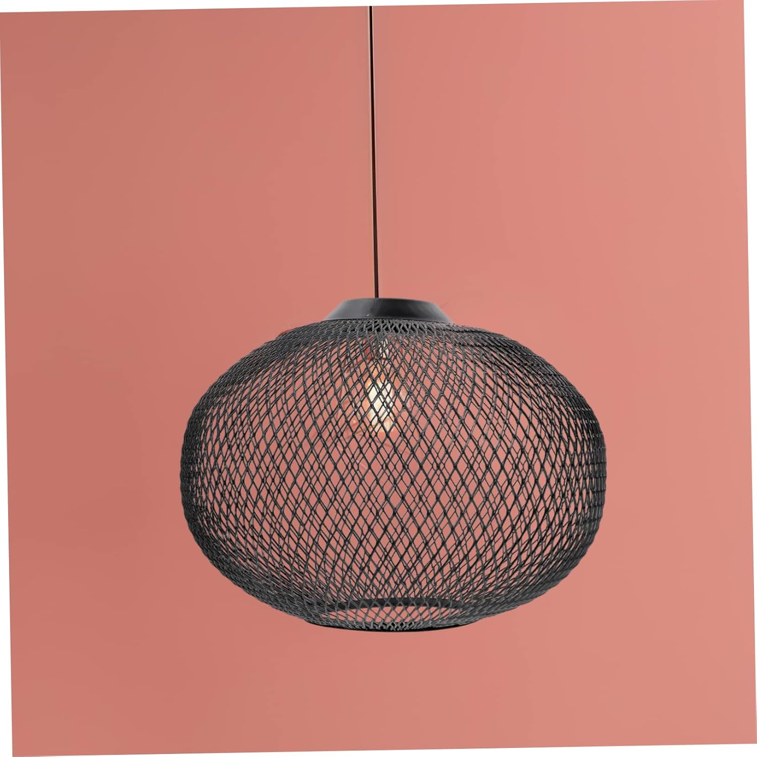 Gadpiparty 2pcs Black Pendant Light Shade Geometric Lampshade Cover for Hanging Lights Ceiling Decor Accessory