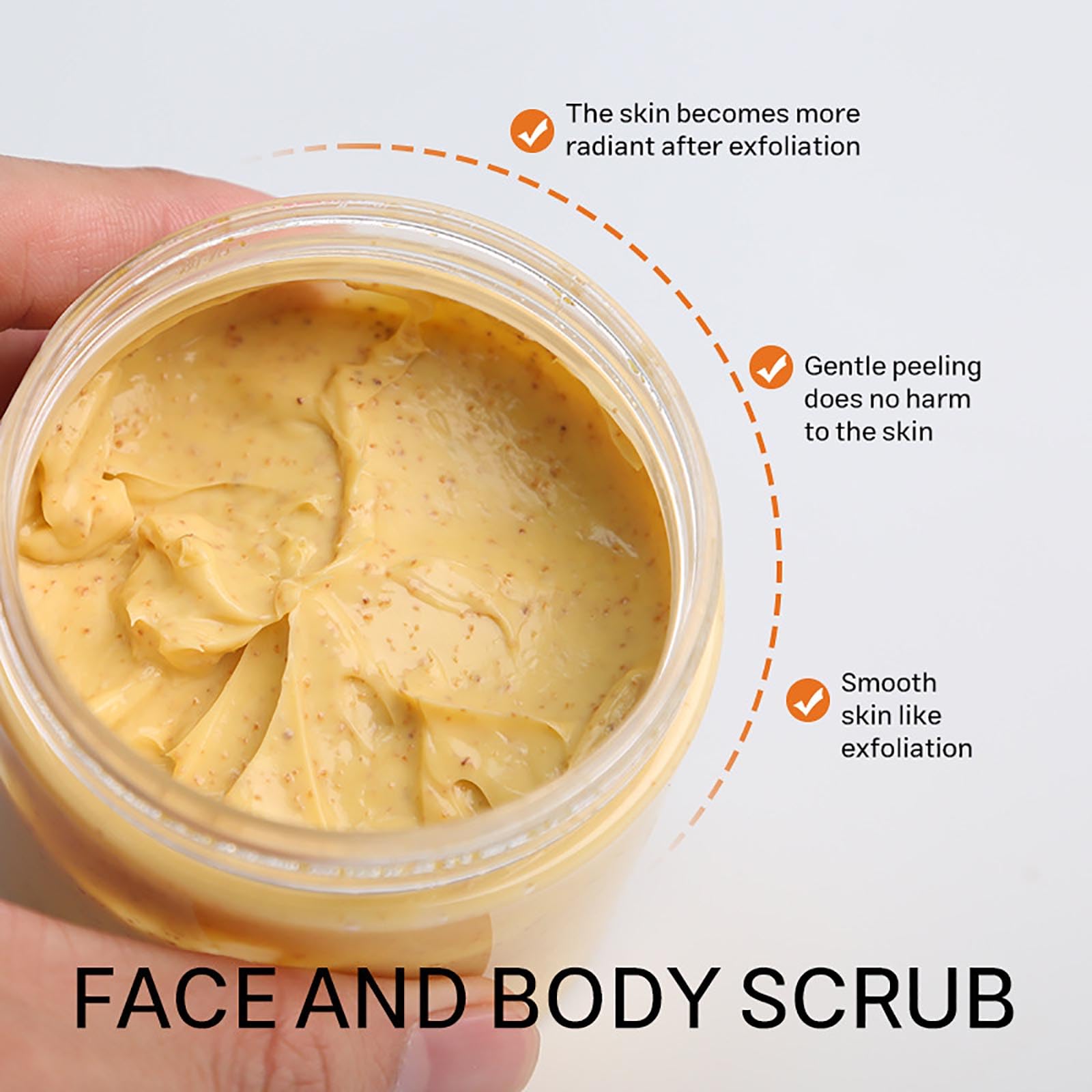 Exfoliante corporal orgánico de cúrcuma y vitamina C, limpieza profunda para eliminar piel muerta (100 g)