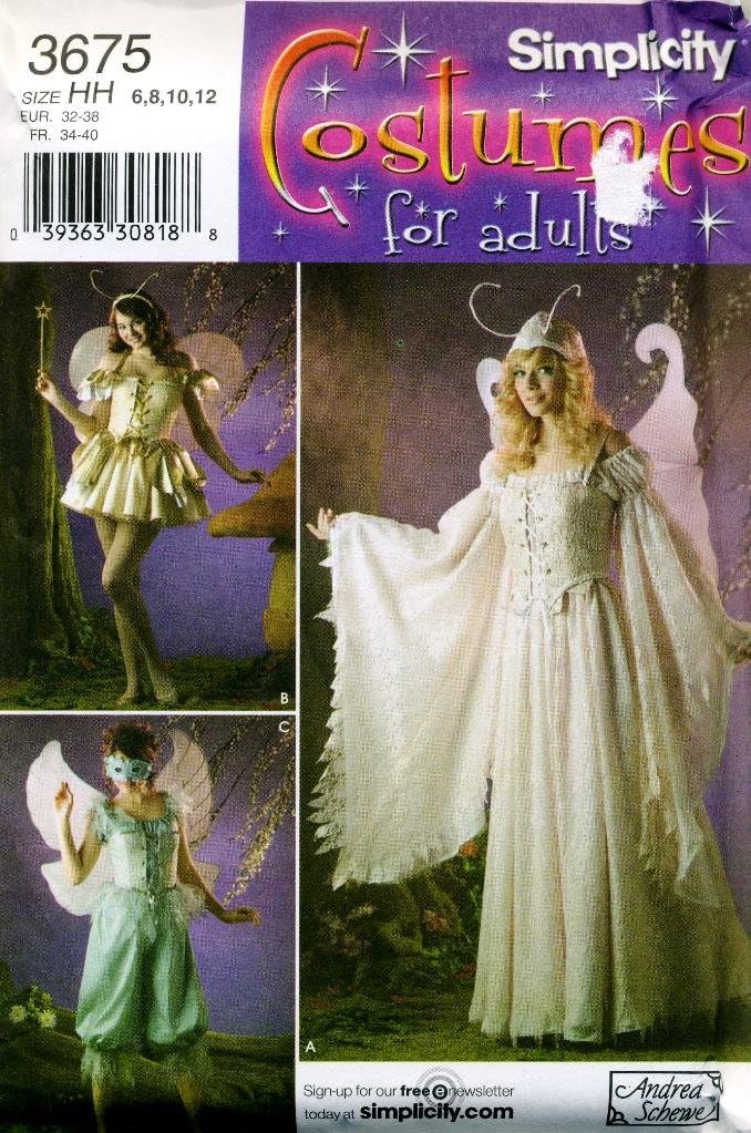Simplicity Costumes for Adults Fairy Princess Sewing Pattern # 3675