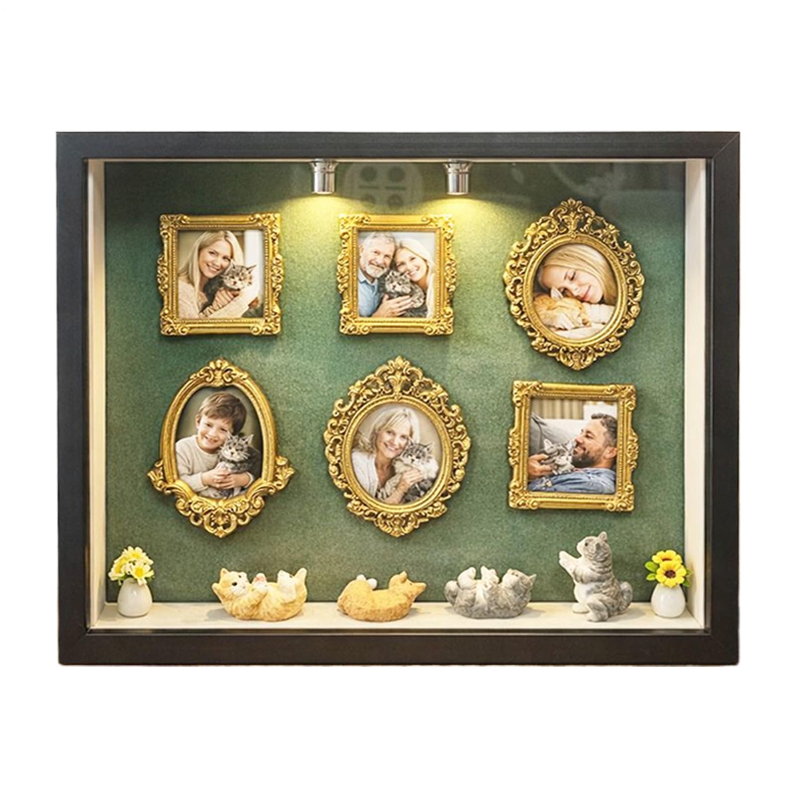 Álbum de fotos de figuras en miniatura con mini marco de museo para recuerdos de hogar