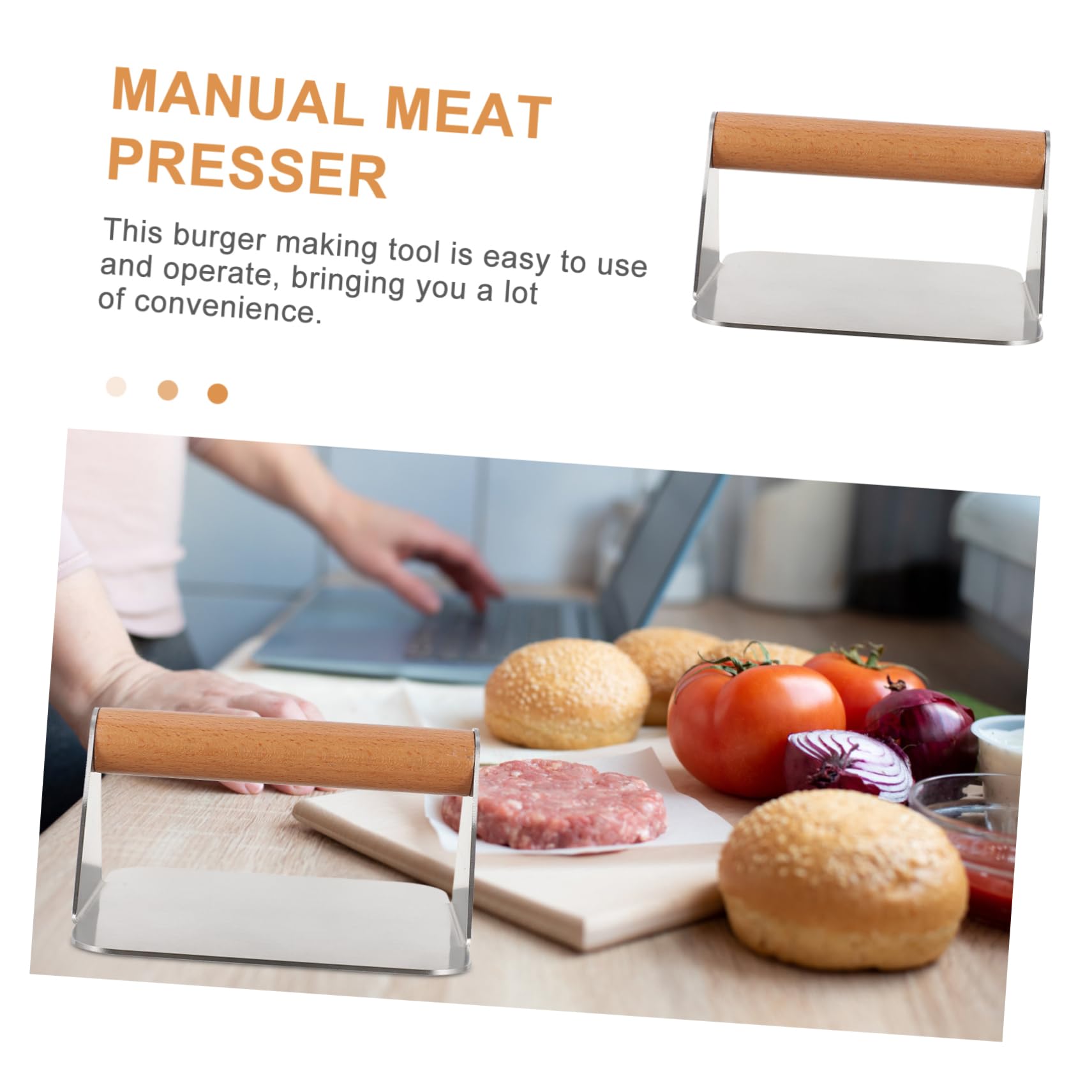 Hemoton Handle Burger Press Beef Grill Mold Tool for Home Kitchen Easy to Use Patty Maker for Shaped Burgers Durable and Ergonomic Design