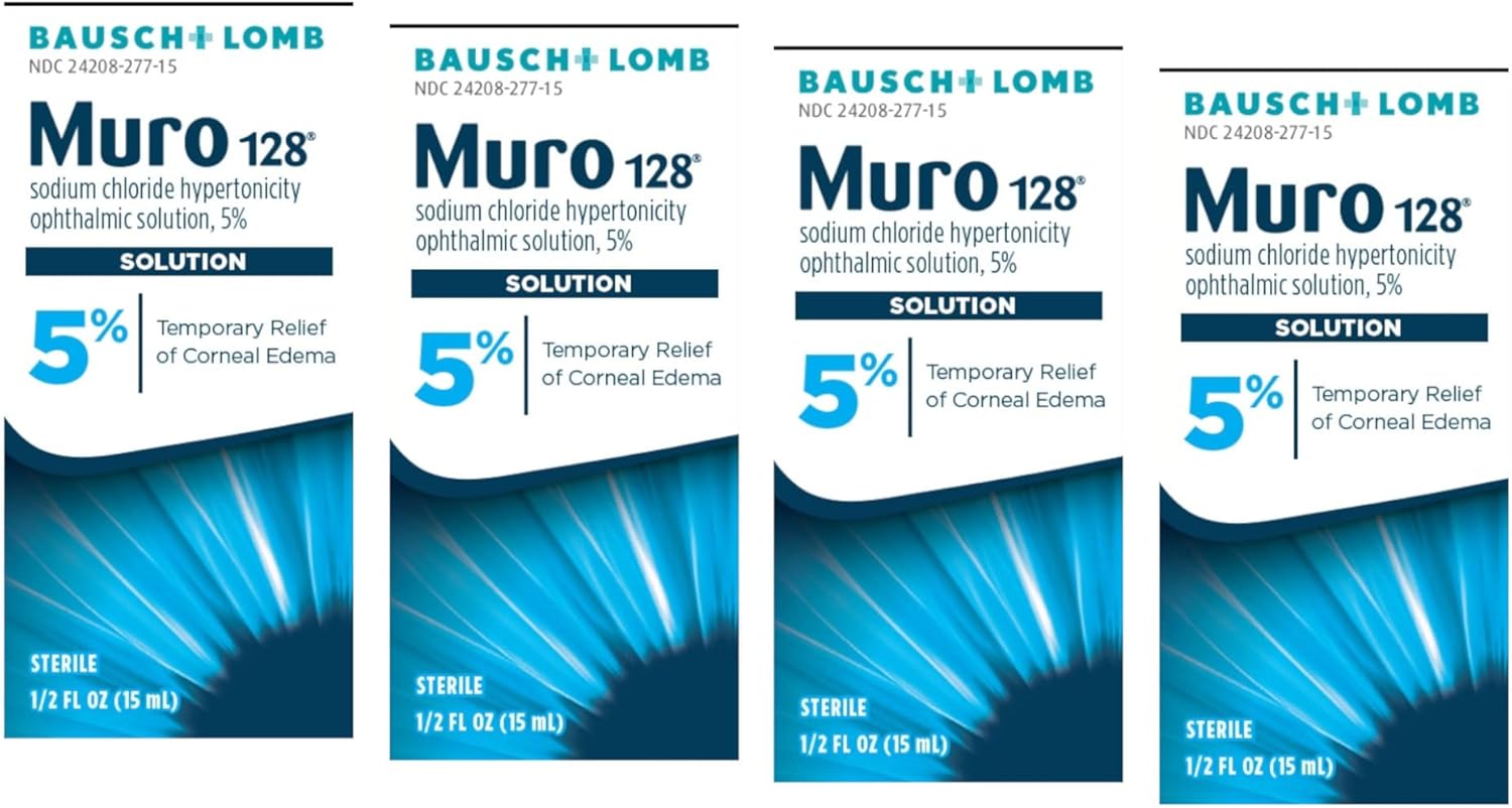 Bausch & Lomb Muro 128 Solution 5% 15 mL (Pack of 4)