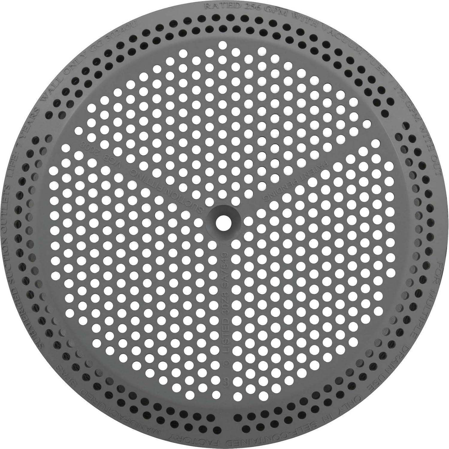 Balboa Gray Suction Cover with Screws, 4-7/8"" 30240U-CG