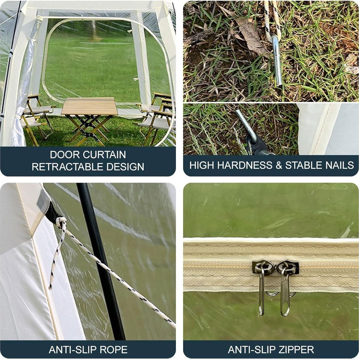 Kuppelblasenzelt, 3,5 m tragbares transparentes Gartenkuppel-Iglu, geodätisches Haus, Campingunterstand, wetterfestes Gewächshaus, for Gruppen von 4–7 Personen