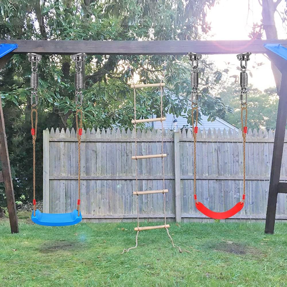 IOH Hammock Chair Hardware Hanging Kit Heavy Duty Swing Hangers Stainless Steel Permanet Antirust, Indoor Outdoor Playground Swing Set, Punching Bag, 400 LBS