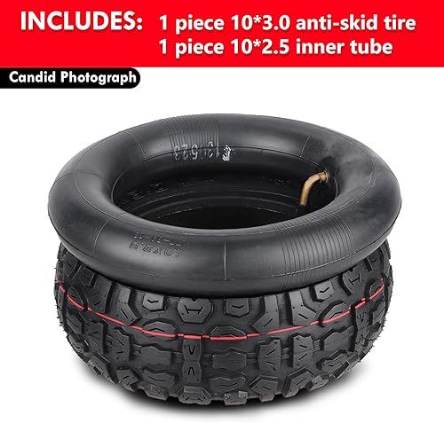 Miniatura 5 de Neumático de scooter eléctrico, neumático exterior interior todoterreno de 10 pulgadas 10 x 3.0, 255 x 80, antideslizante, resistente al desgaste,