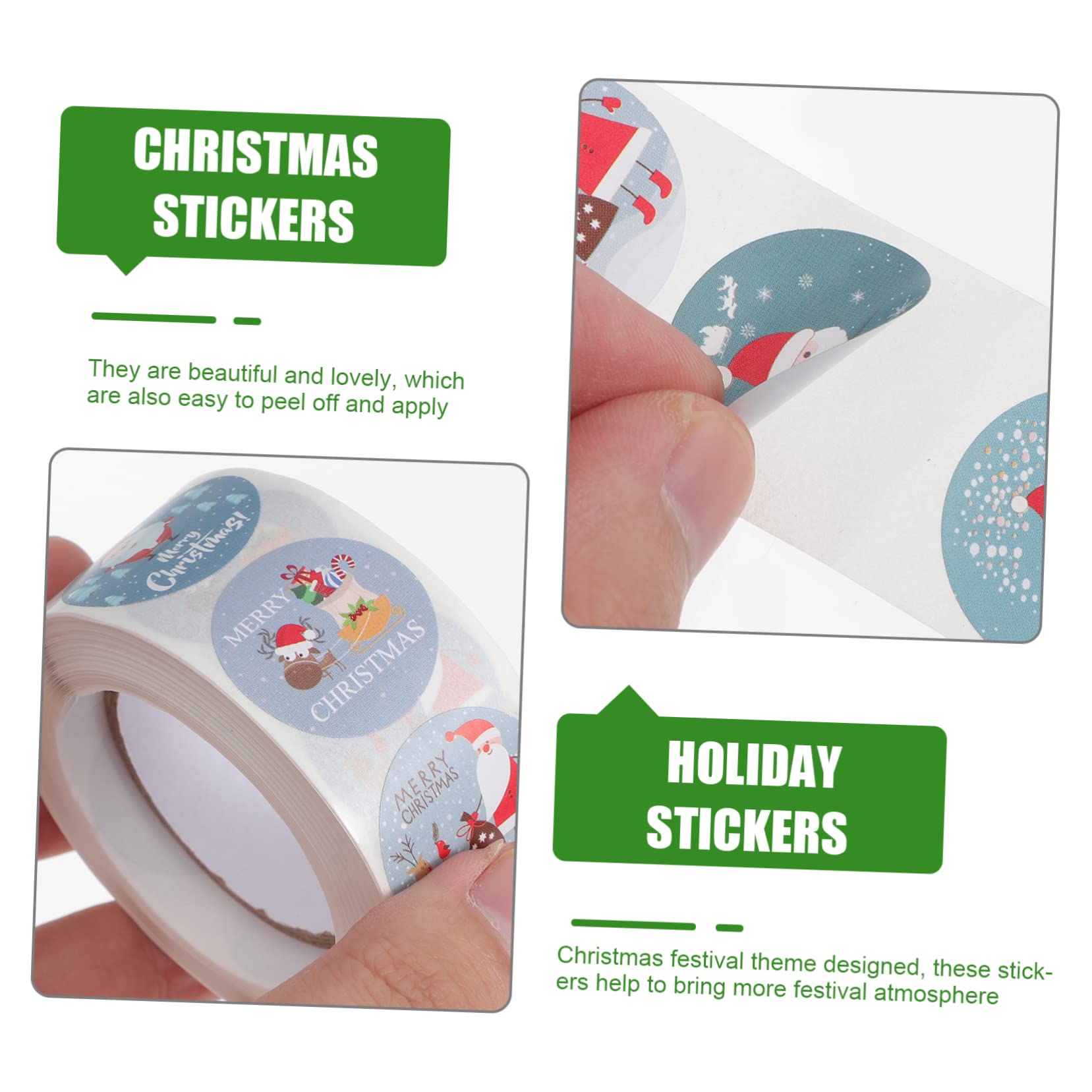 10rotoli Adesivi Natalizi Decorativi Di Stickers Con Motivi Festivi Per Pacchetti Biglietti e Buste Perfetti Per Natale e Fai Da Te