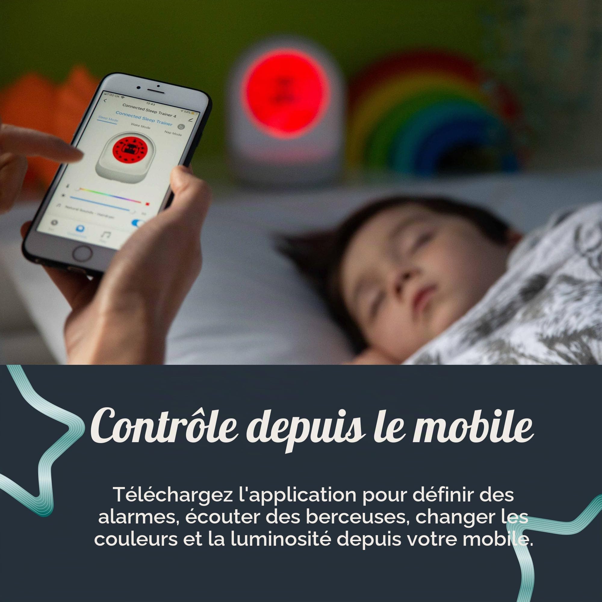 Tommee Tippee Réveil éducatif Timekeeper, aide au sommeil connectée pour les enfants