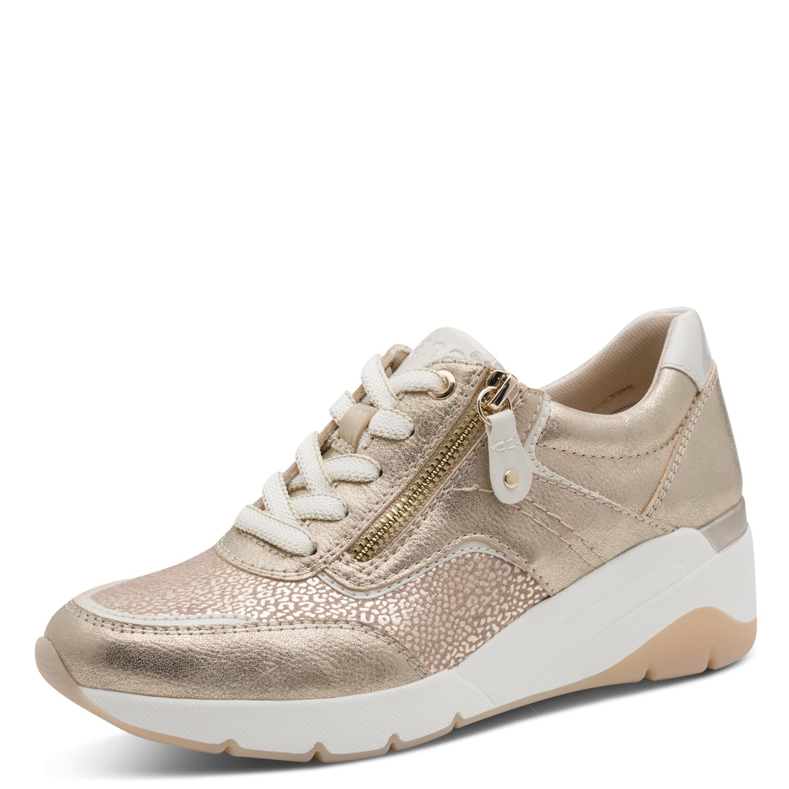 Jana Women's Damen Sneaker Low Vegan 8-23768-46, Gold Comb, 4 UK