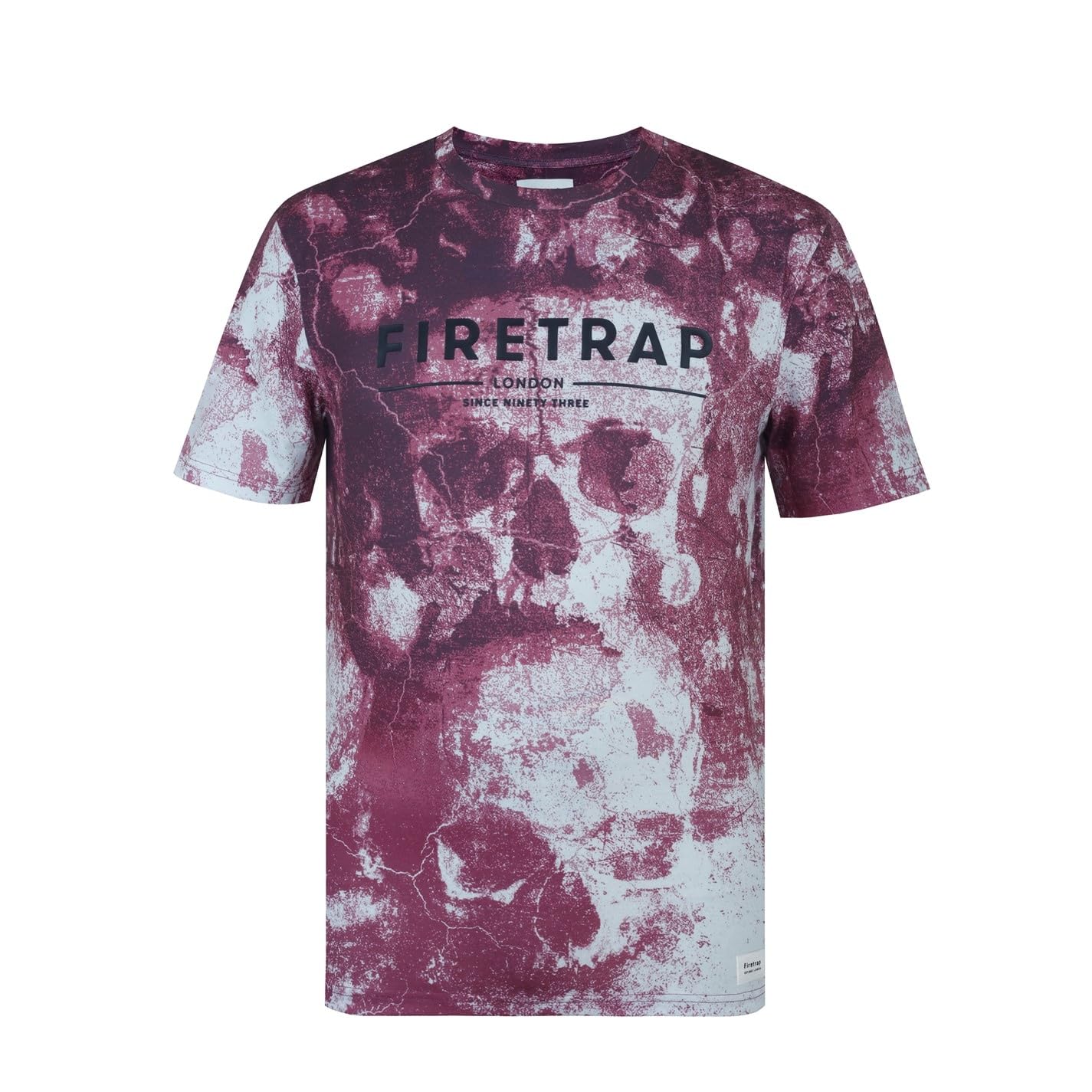 Firetrap Mens Sub T-Shirt Burgundy Skull M