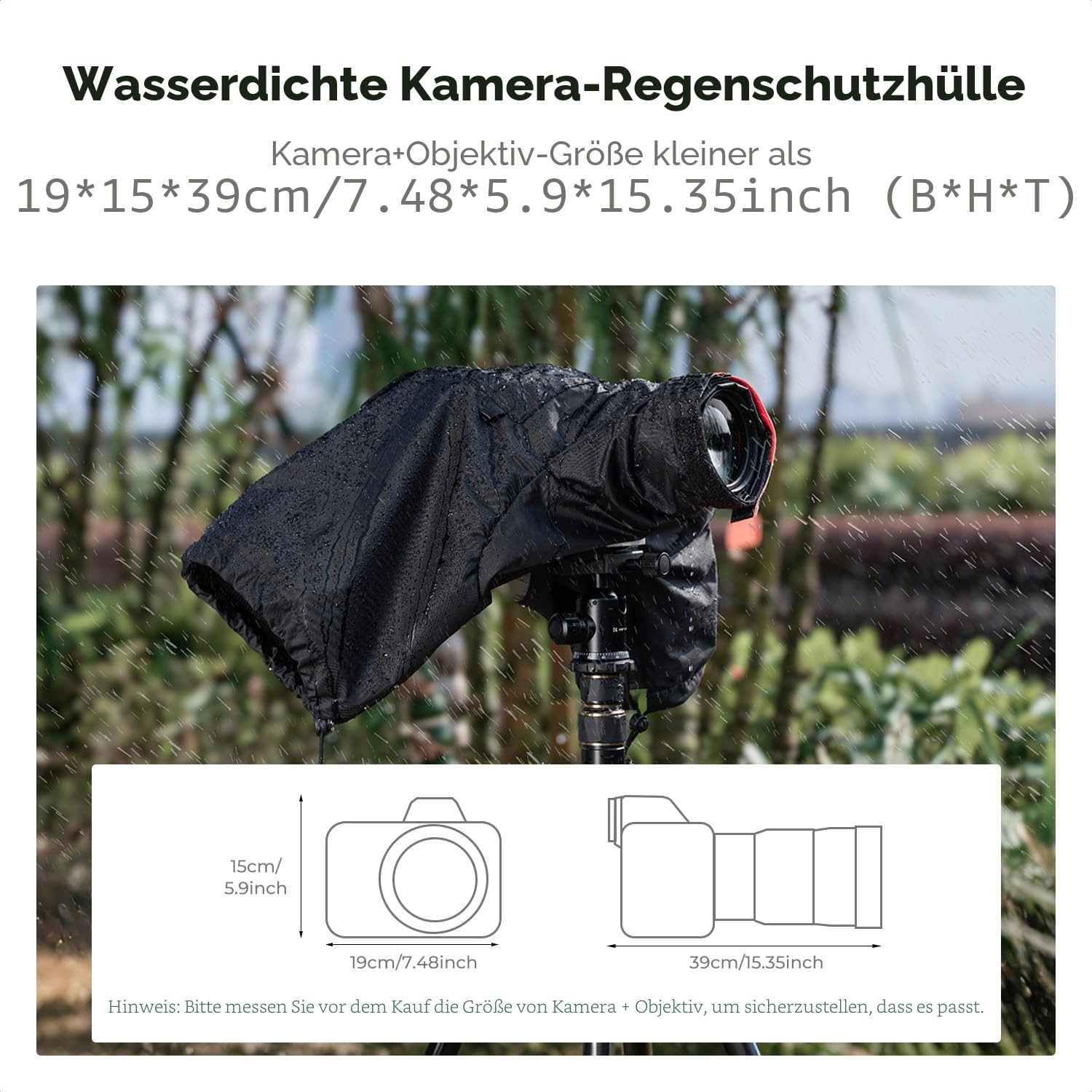 K&F CONCEPT Kamera Regenschutzhülle wasserdichte Kamerahülle, Rain Cover Schutz für Canon, Nikon, Sony und andere Digitale DSLR -Kamera, für Outdoor-Fotografie