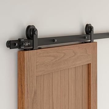 WOLFBIRD Sliding Barn Door Kit, 4FT/120CM Hardware Kit, for Single Wooden Doors, T-Shaped Hanger for Interior Door