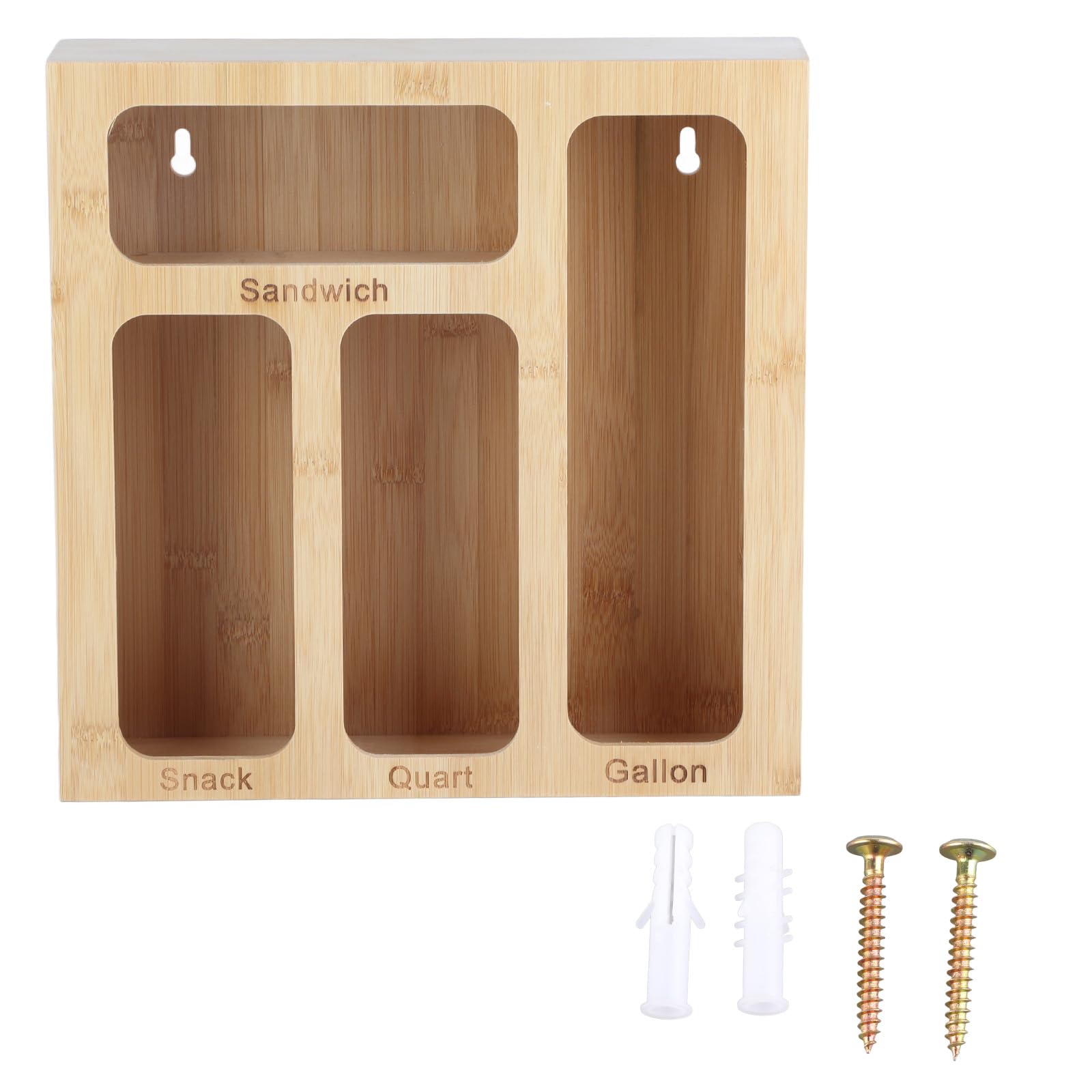 Organizer 6 In 1 In Bambù Per Borse Con Chiusura Lampo, 60 Sacchetti Ecologici Inclusi E Supporto, Senza Montaggio, Per Cassetti E Parete
