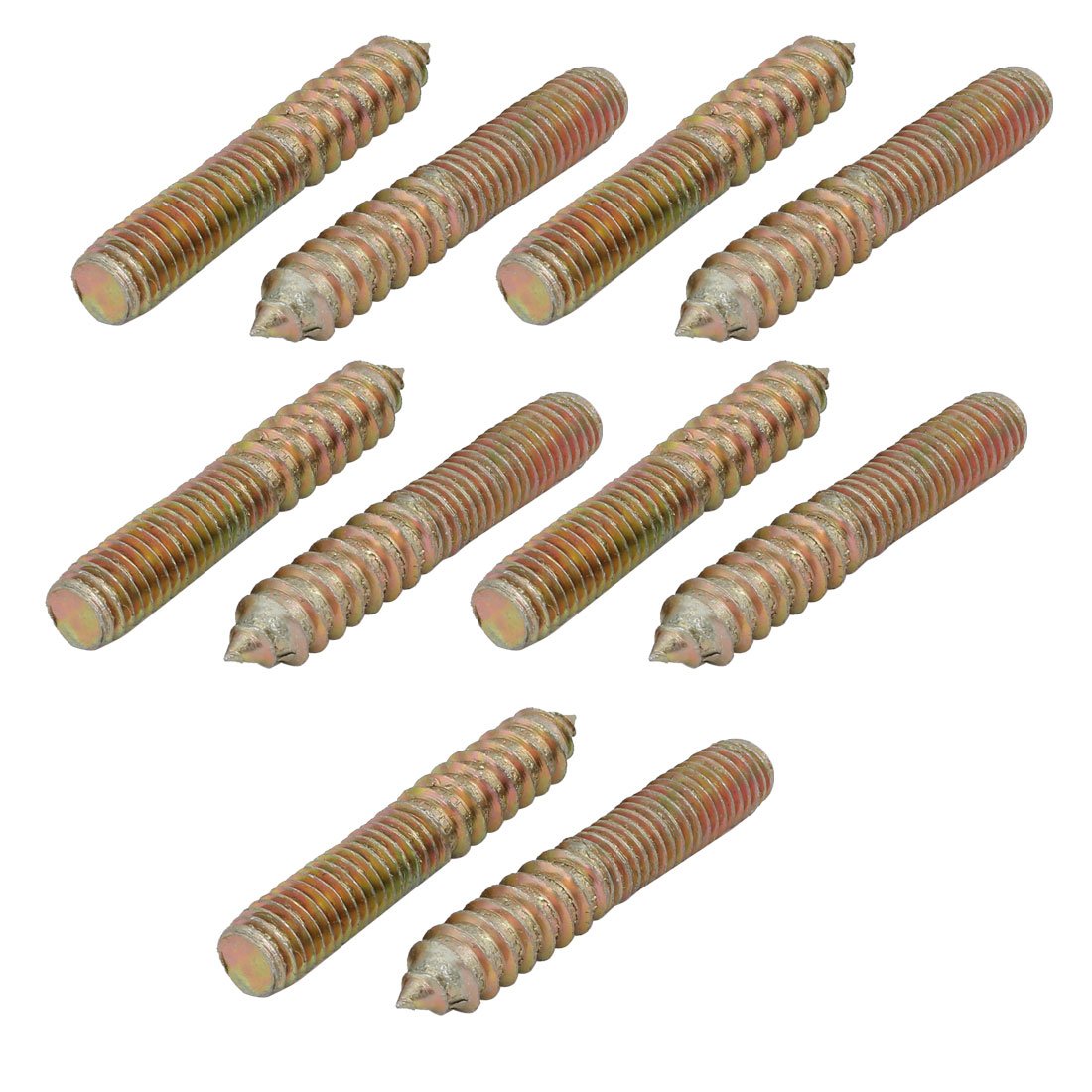 Aexit M10x60mm Carbon Home Hardware Steel Zinc Plated Hanger Bolt 10pcs Model:61as91qo309