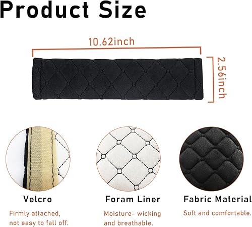 Miniatura 2 de Paquete de 2 fundas suaves para cinturón de seguridad de automóvil, fundas universales para correa de hombro para cinturón de seguridad que ayudan a