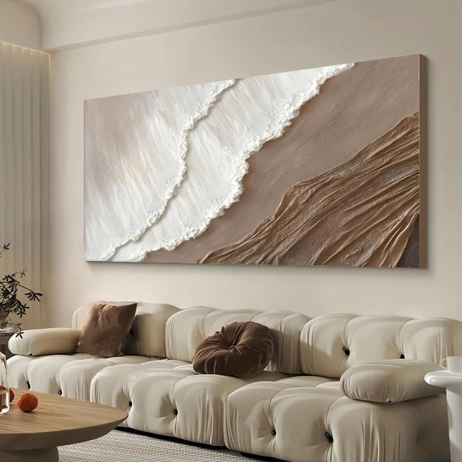 CHAOJIART Großformatiger moderner abstrakter Wellenkunst-Leinwanddruck, Wandkunst-Poster, moderne Schlafzimmer-Wohnzimmer-Heimdekoration, 70 x 140 cm, Innenrahmen