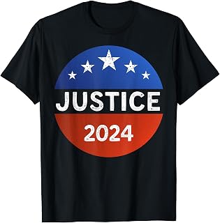 JUSTICE 2024, Retro campaign button, HUMAN RIGHTS T-Shirt