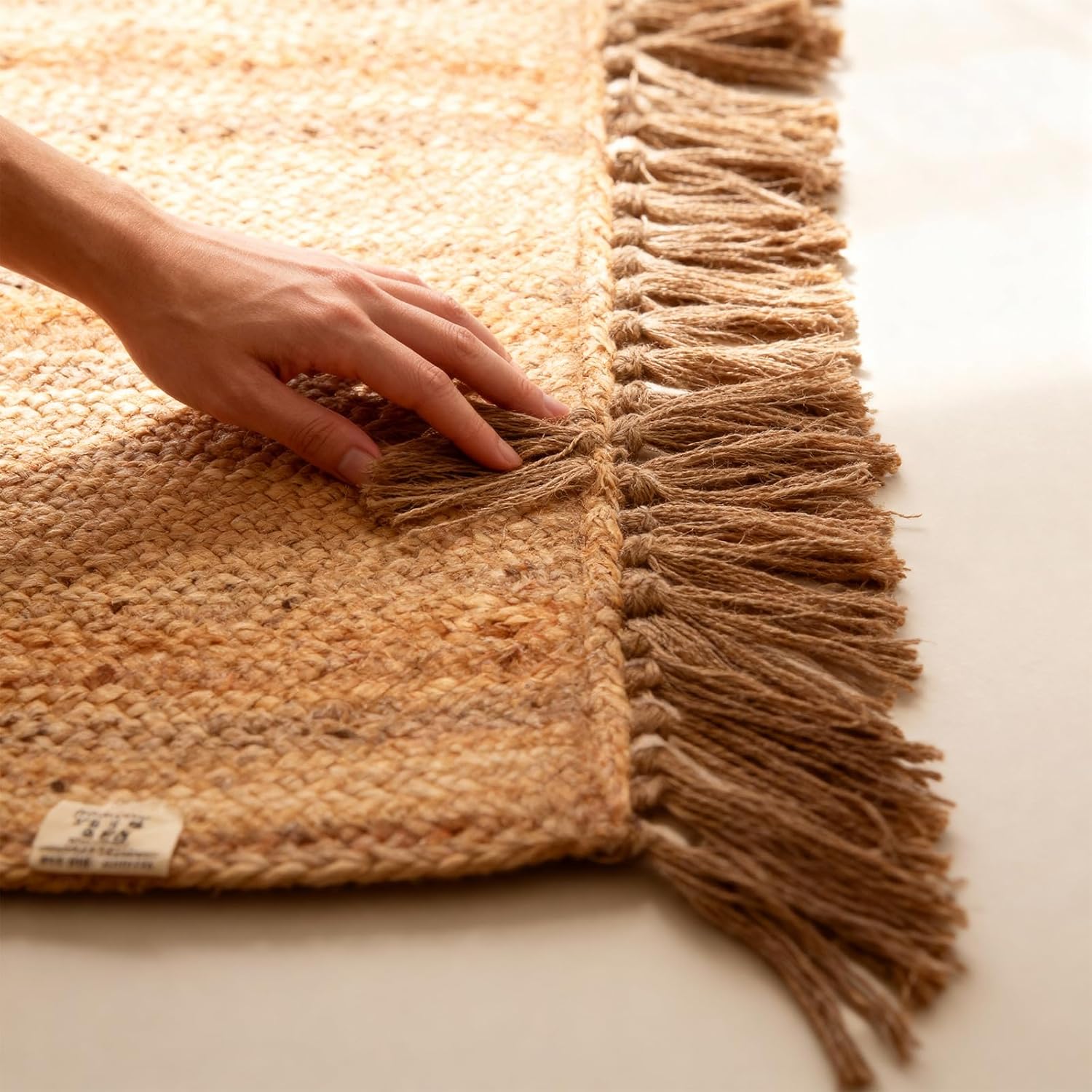 Hand Woven Jute Braided Rug, – Natural, Reversible Boho Entry Area Rugs for Kitchen, Living Room I Farmhouse Indoor Outdoor Decorative Floor Rug - (3 x 5)