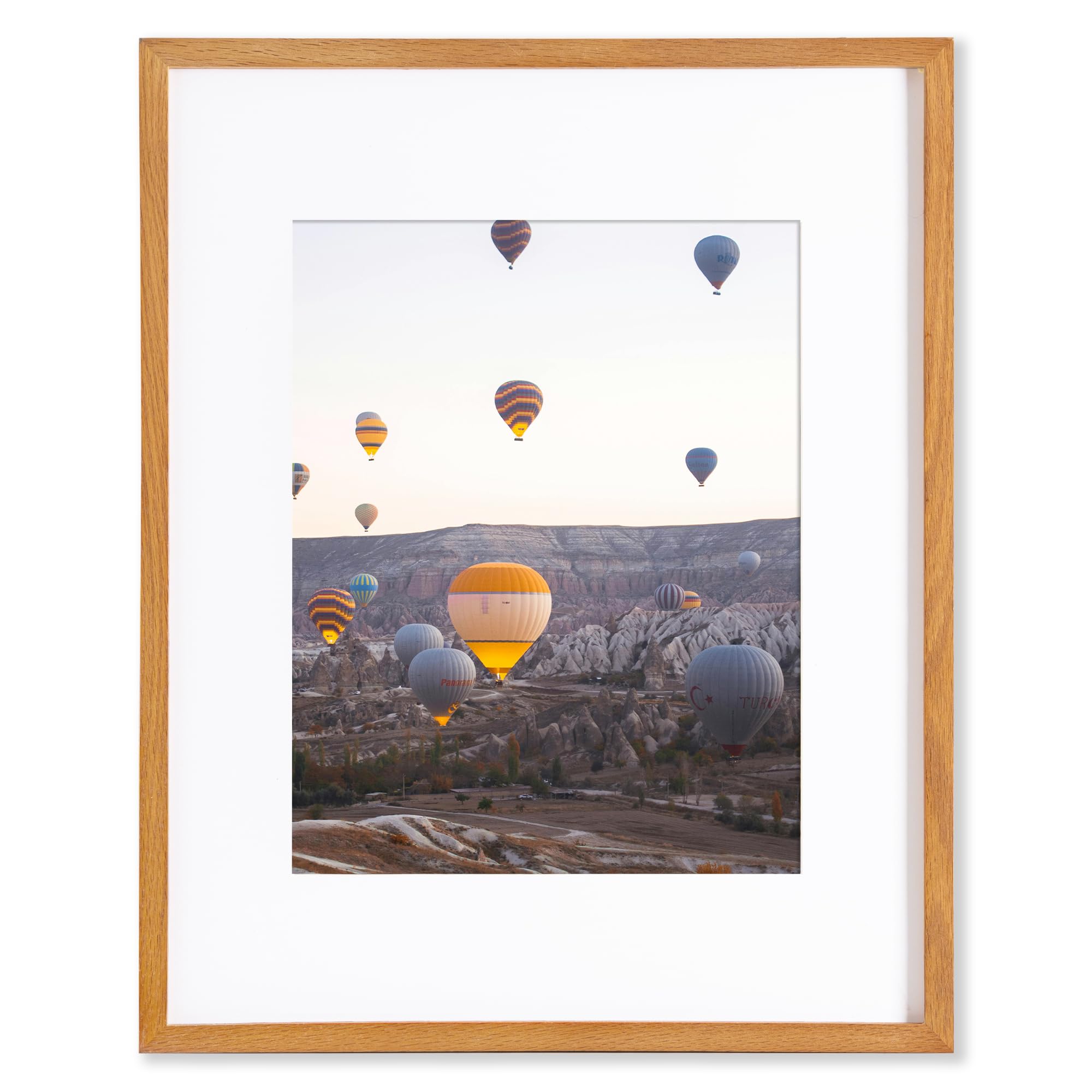 Cadre photo en bois de chêne naturel américain Marsmiles avec verre véritable haut de gamme