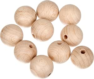 25 Boules En Bois Brut Demi-percées 12mm - Rayher - Loisirs Créatifs