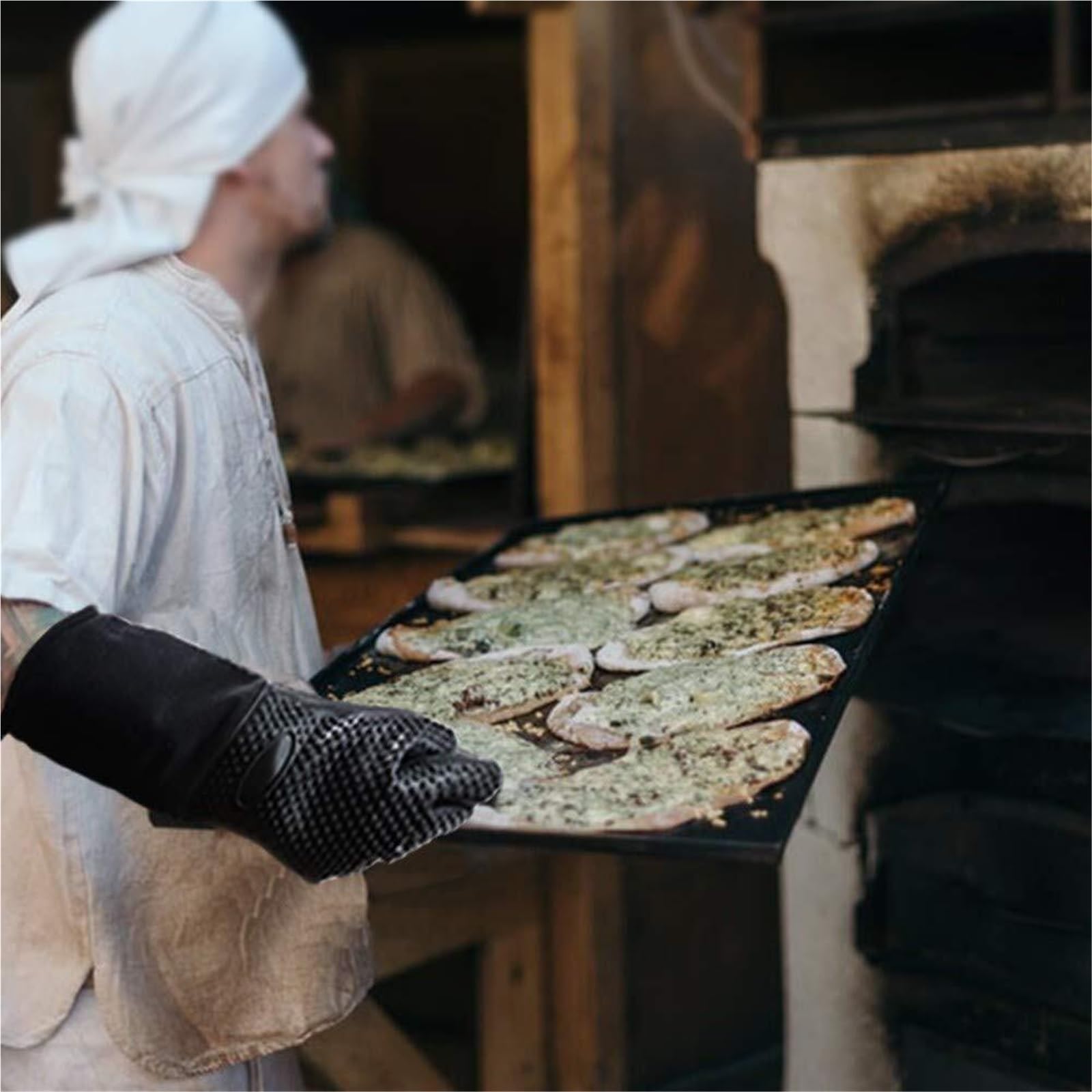 Rękawice Kuchenne, Silikonowe Rękawice Kuchenne Z Pikowaną Podszewką, Odporne Na Ciepło Do Pieczenia I Grillowania Pieczenia