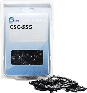 5-Pack 16" Semi Chisel Saw Chain Replacement for Oregon S55 Chainsaws - (16 inch 3/8" Low Profile Pitch 0.050" Gauge 55 Drive Links CSC-S55)