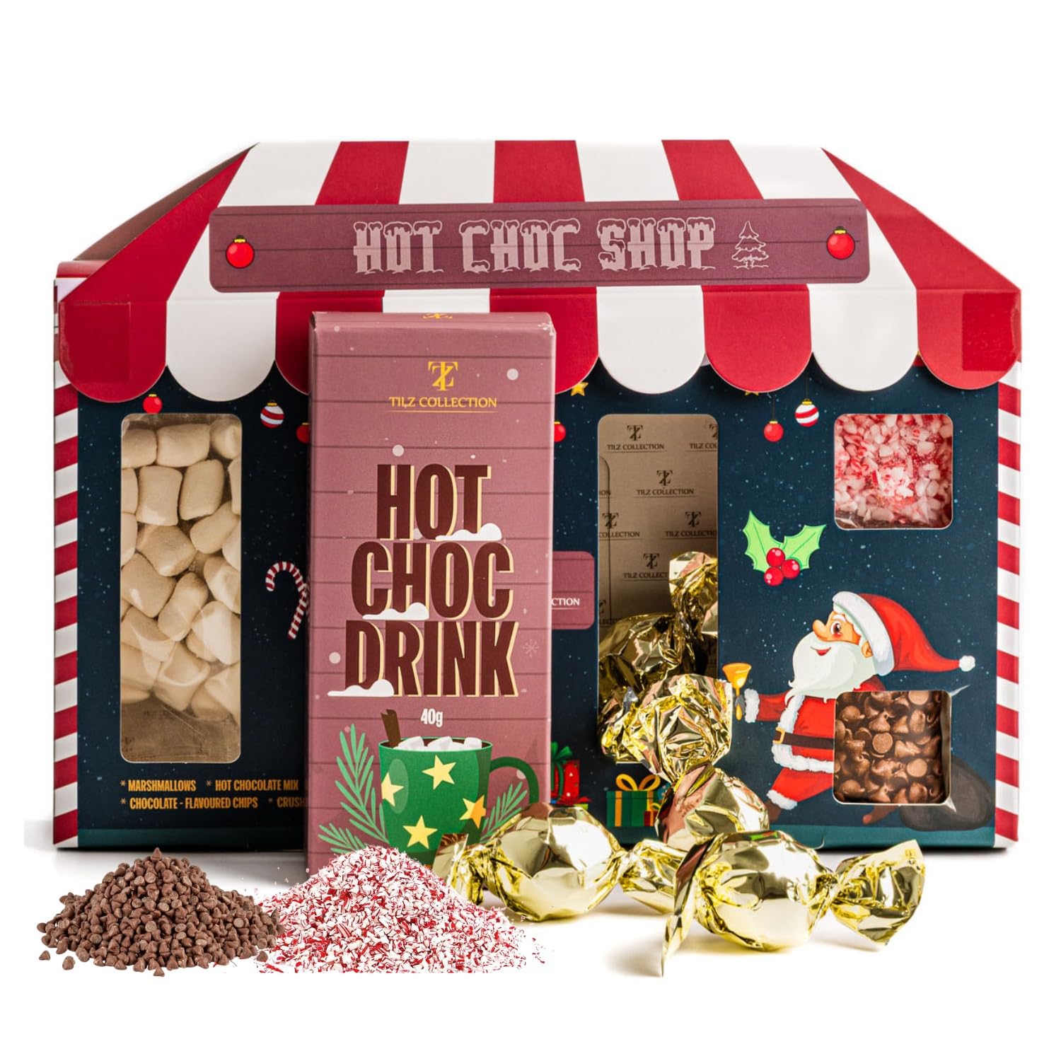 Sponsored Ad – Hot Chocolate Gift Set - Hot Chocolate Station |Mini Marshmallows, Candy Canes, Choco Drops |Christmas Gifts For Kids |Stocking Fillers
