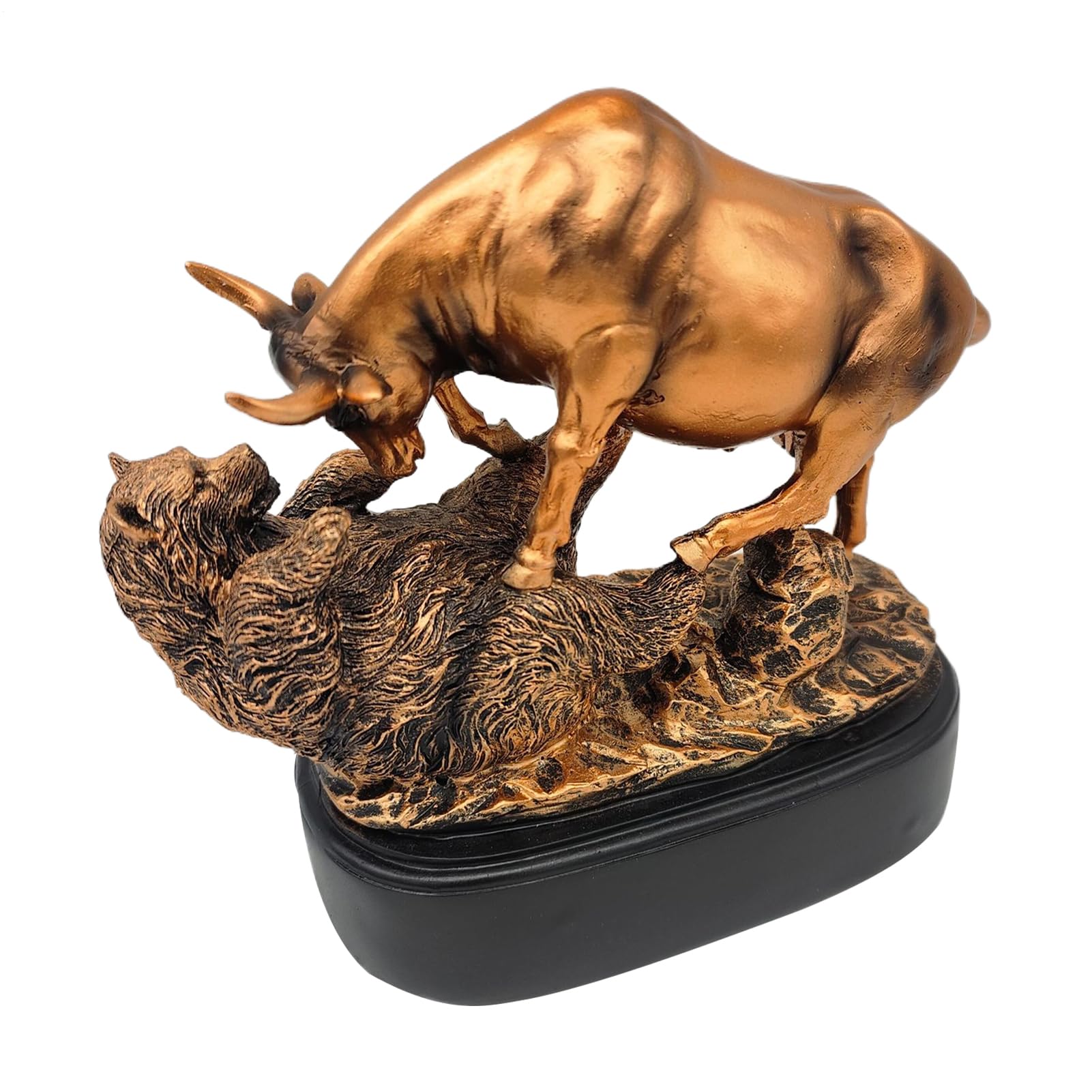 Scultura E Orso Statua Finanza Decorazione Scultura Da Tavolo | Decorazione Tavolo Resina Per Investitori Uffici Display Professionisti